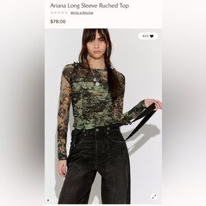 Free People Ariana Long Sleeve Ruched Top XL